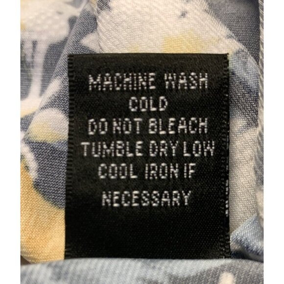 Glamour Women Floral Dress Size 14 Long Sleeve Blue Shift Necklace New - Picture 10 of 10